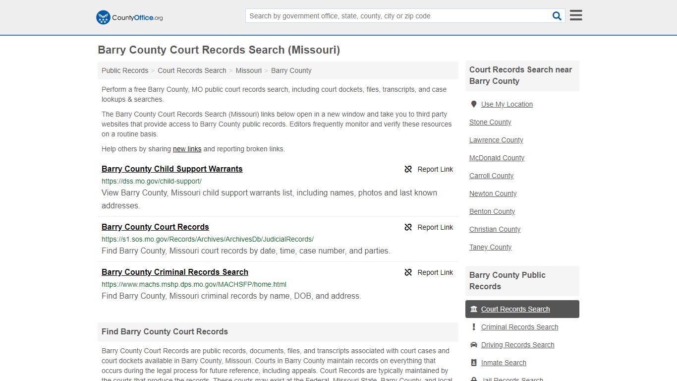 Court Records Search - Barry County, MO (Adoptions ...